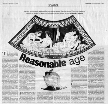 small image of Courier Mail article and link to full size 1.3mb jpg image