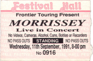 my ticket stub to his only Australian show in 1991 - Brisbane, 11th September
